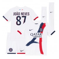 Echipament fotbal Paris Saint-Germain Joao Neves #87 Tricou Deplasare 2024-25 pentru copii maneca scurta (+ Pantaloni scurti)